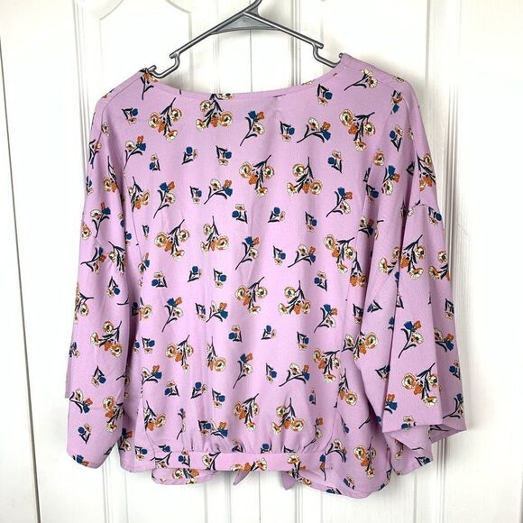 Code x Mode Floral Print Tie Front Blouse - Picture 3 of 3